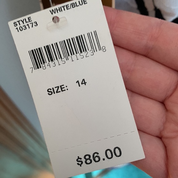 R&K Originals White/Blue/Purple Floral Ruffle Dress - NWT - Picture 7 of 12